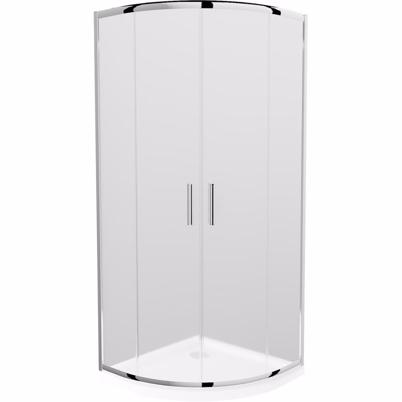 MEXEN/S - Rio štvrťkruhový sprchovací kút 80 x 80, mráz, chróm + vanička so sifónom Flat, biela 863-080-080-01-30-4110