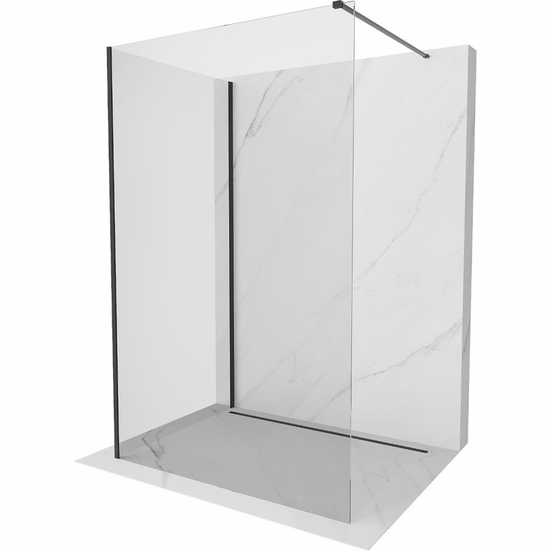MEXEN/S - Kioto Sprchová zástena WALK-IN 100 x 90, transparent, čierna 800-100-212-70-00-090