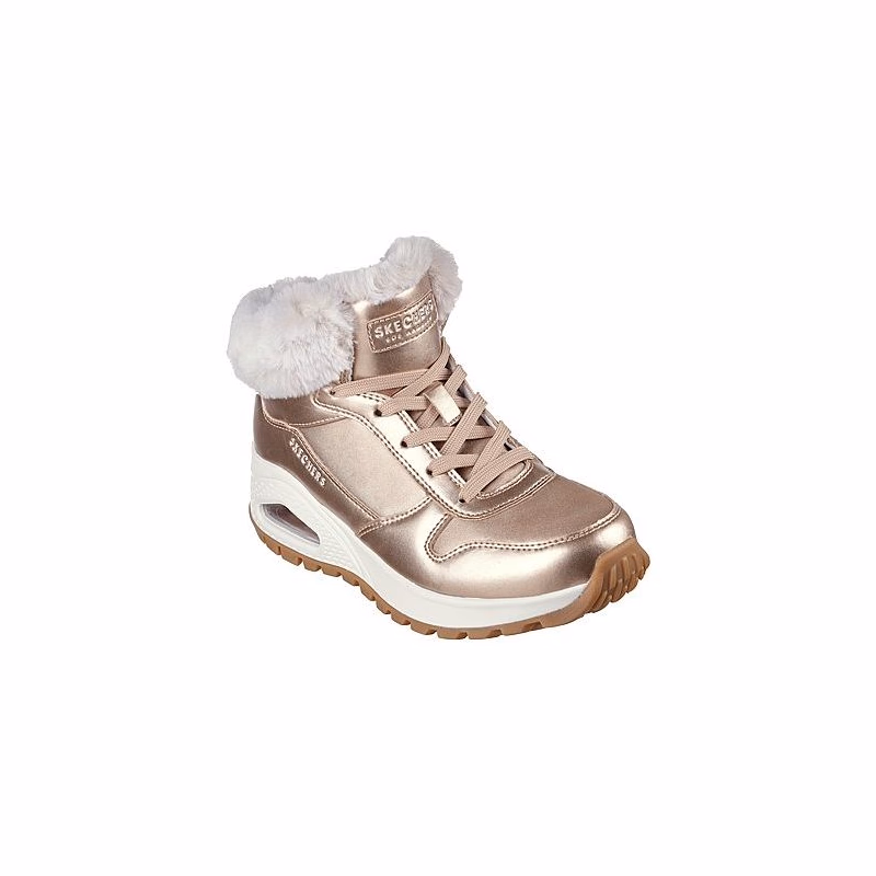 Dámske členkové zimné topánky SKECHERS Uno Rugged Cool Nova rose gold