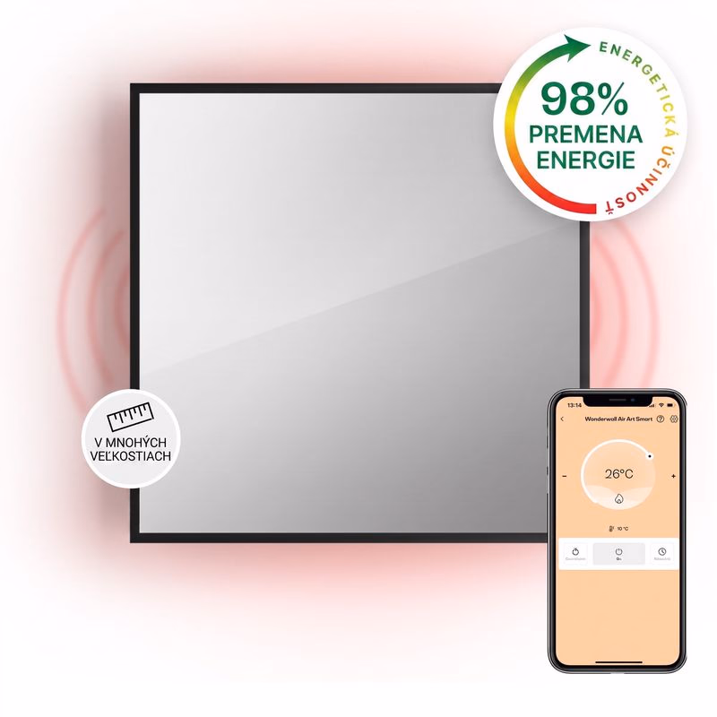 Klarstein La Palma 500 smart, infračervený ohrievač 2 v 1, 60 x 60 cm, 500 W, zrkadlová predná časť