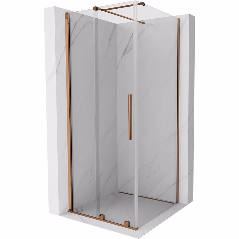 MEXEN/S - Velár sprchovací kút 110 x 110, transparent, ružové zlato 871-110-110-01-60