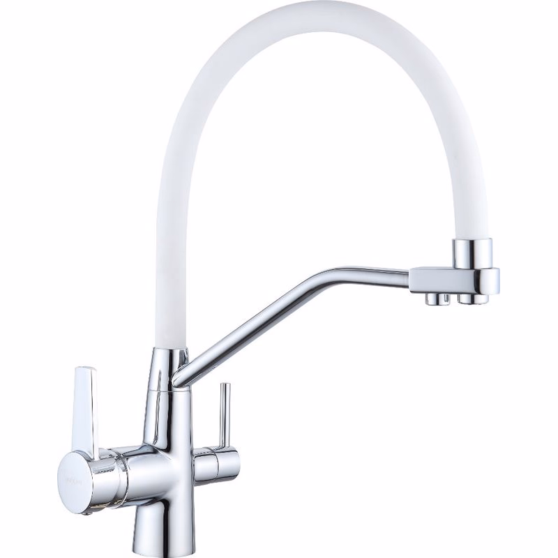 MEXEN - Duo kuchynská batéria chróm/ biela 671701-02