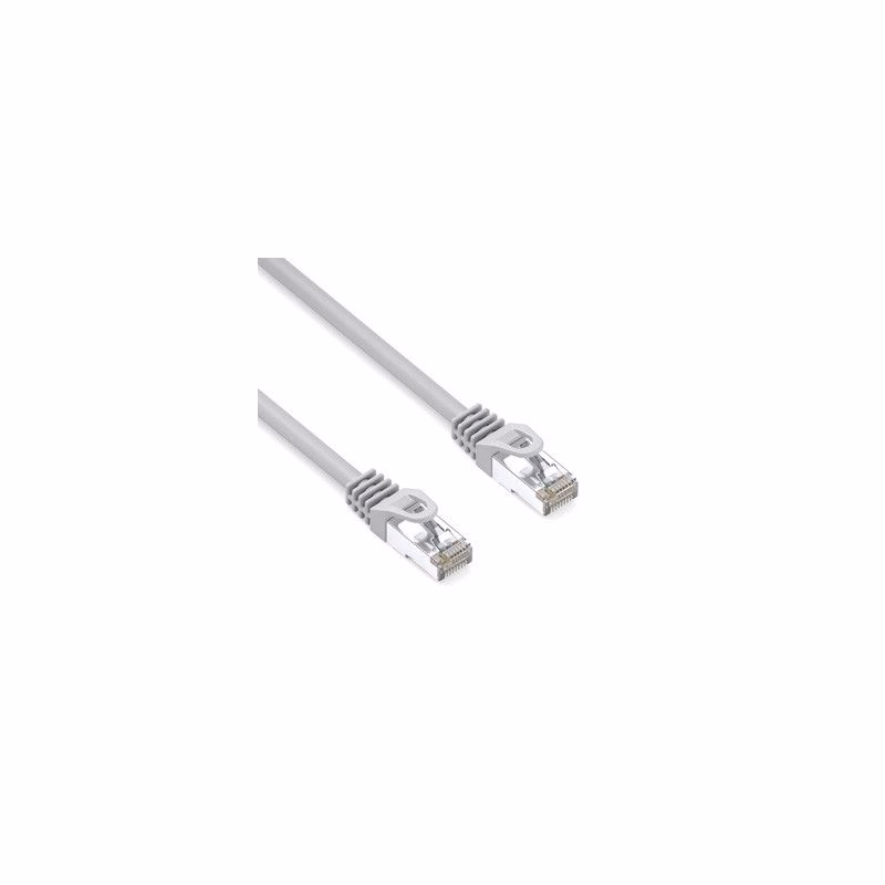 Síťový LAN kábel S/FTP patchcord, Cat.6a, RJ45 samec - RJ45 samec, 15 m, dvojité tieni, LSOH, sivý, 10 Gb/s, economy, DOPREDAJ