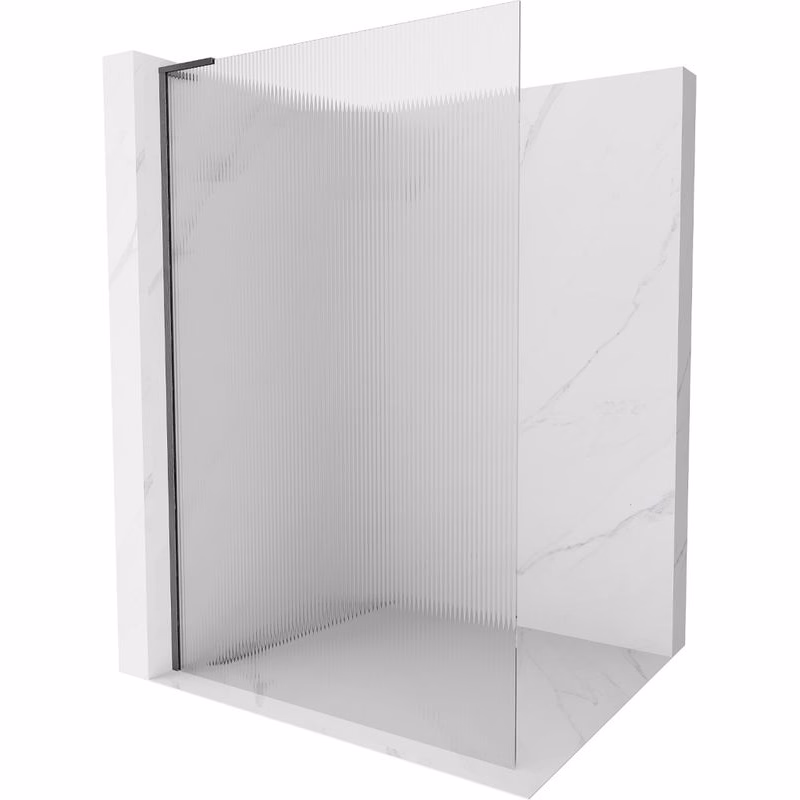 MEXEN/S - Kioto L Sprchová zástena WALK-IN 70 x 200, prúžky, grafit kartáčovaná 800-070-103-66-09
