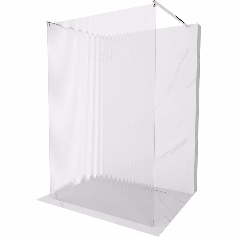 MEXEN/S - Kioto Sprchová zástena WALK-IN voľne stojaca 110 x 200, prúžky 8 mm, chróm 800-110-002-01-09