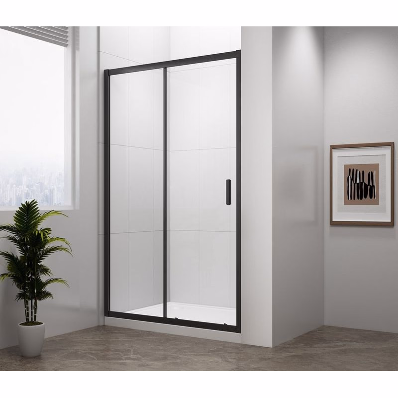 POLYSAN - EASY BLACK sprchové dvere 1200, číre sklo EL1215B