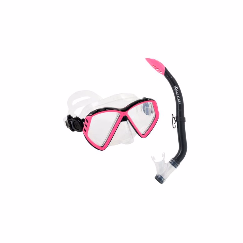Dievčenský potápačský šnorchlovací set AQUALUNG CUB COMBO SN TRANS PINK