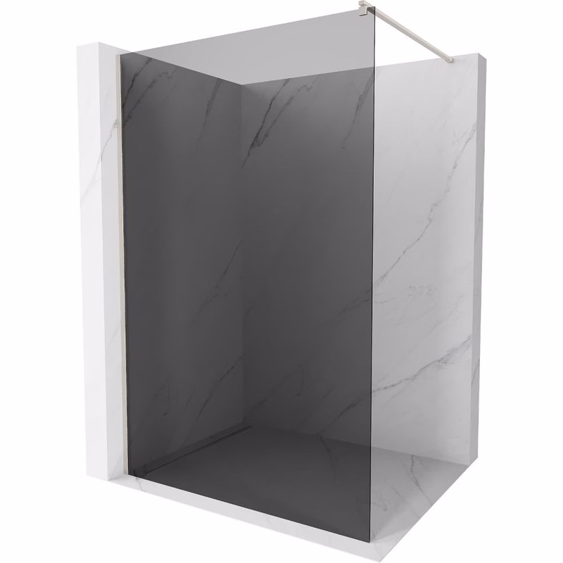 MEXEN/S - Kioto Sprchová zástena WALK-IN 100 x 200, grafit 8 mm, nikel kefovaná 800-100-101-97-40