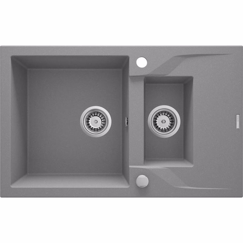 DEANTE DEANTE - Andante šedá metalic - Granitový drez, 1.5 - bowl s odkvapkávačom ZQN_S513
