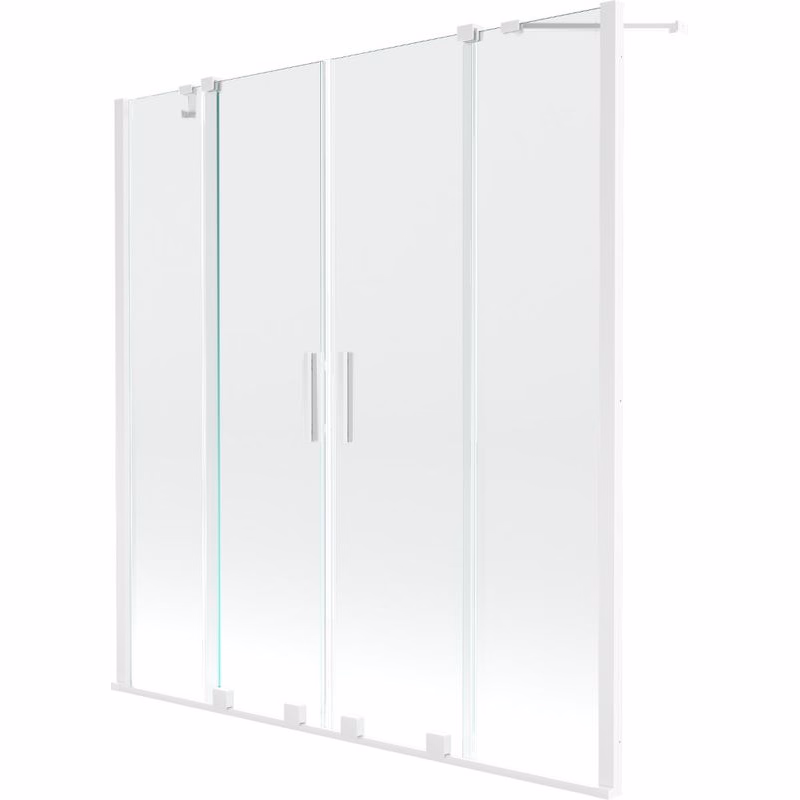MEXEN/S - Velar Duo Dvojkrídlová posuvná vaňová zástena 140 x 150, transparent, biela 896-140-000-02-20