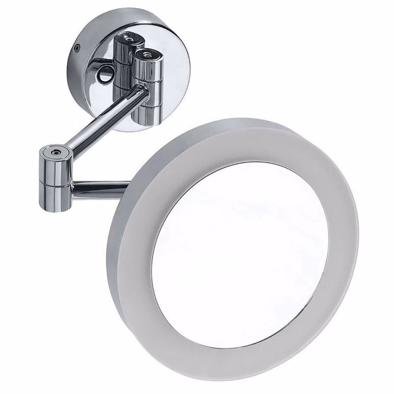SAPHO - X-ROUND závesné kozmetické zrkadlo LED, priemer 200, chróm XR016