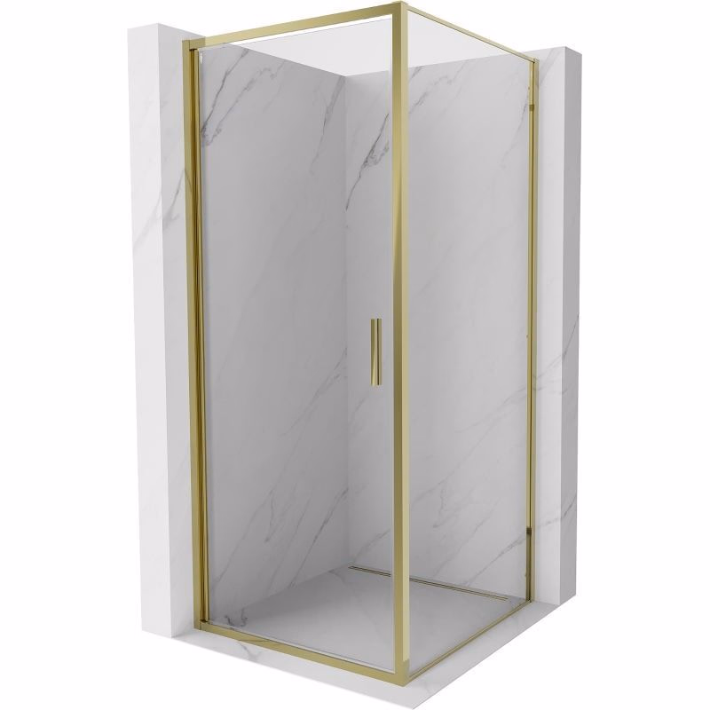 MEXEN/S - Exo sprchovací kút dvere krídlové 75 x 75, transparent, zlato 817-075-075-50-00