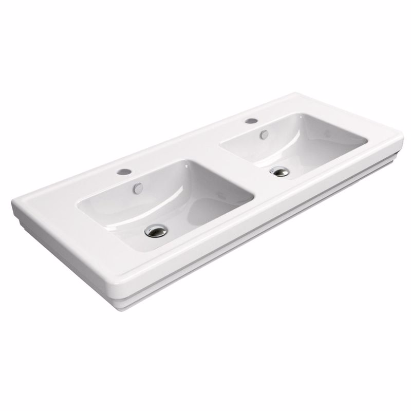 GSI - CLASSIC keramické dvojumývadlo 125x54cm, biela ExtraGlaze 8725111