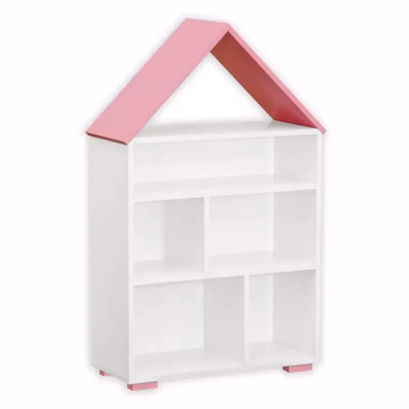 Regál Bb01  domček biela+ružová