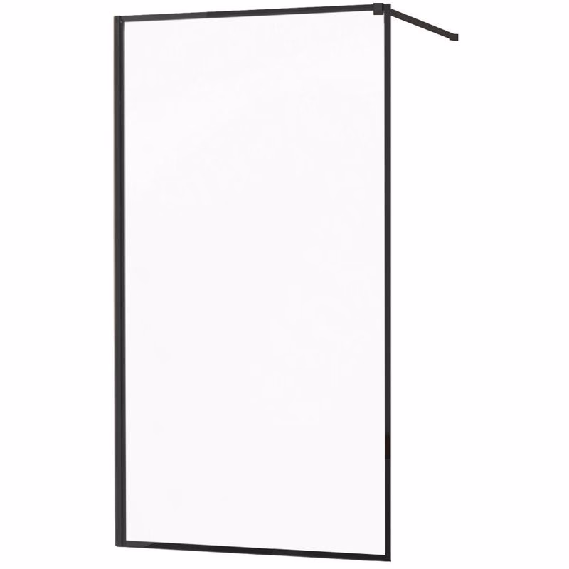 MEXEN/S - KIOTO Sprchová zástena WALK-IN 60x200 cm 8 mm, čierna, čierny profil 800-060-101-70-70