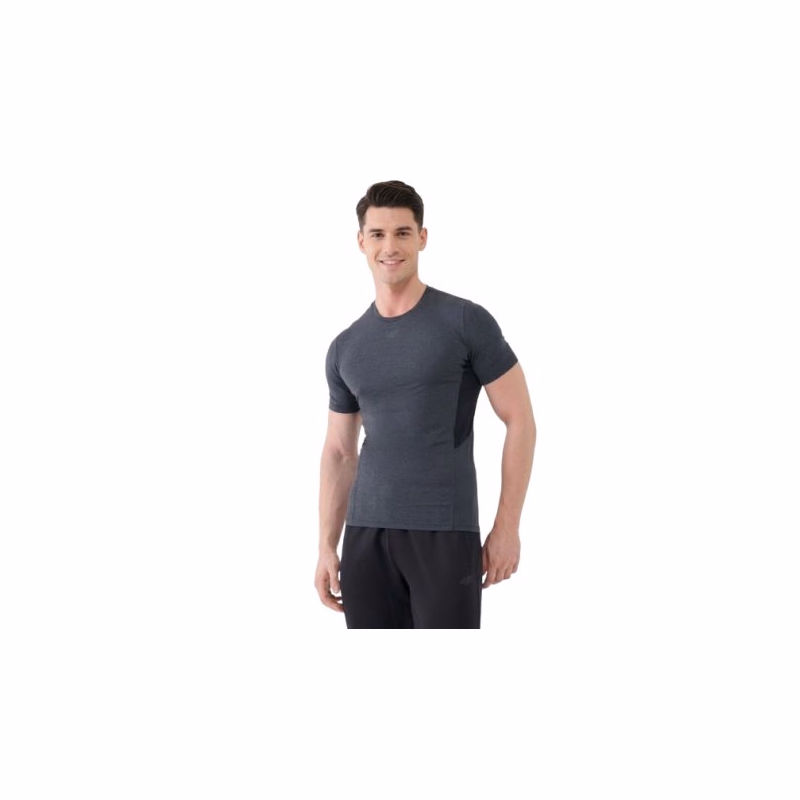 Pánske tréningové tričko s krátkym rukávom 4F TSHIRT FNK M2141-22M-ANTHRACITE MELANGE