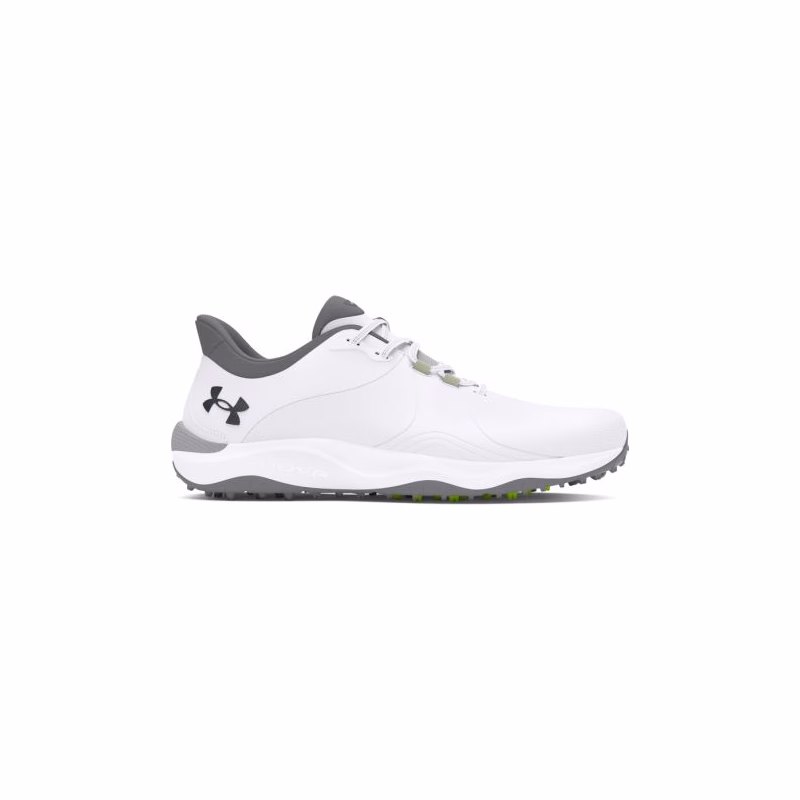 Pánske golfové topánky s&nbsp;hrotmi UNDER ARMOUR UA Drive Pro SL Wide white white metallic gun metal