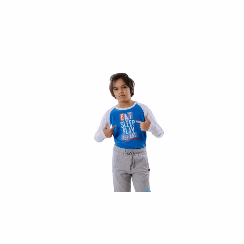Chlapčenské tričko s dlhým rukávom AUTHORITY KIDS T-EAT-blue