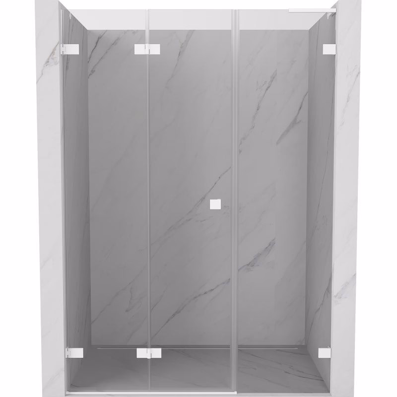 MEXEN/S - Lunar-F L skladacie sprchové dvere ľavé 130, transparent, biela 836SL-130-050-20-00-L