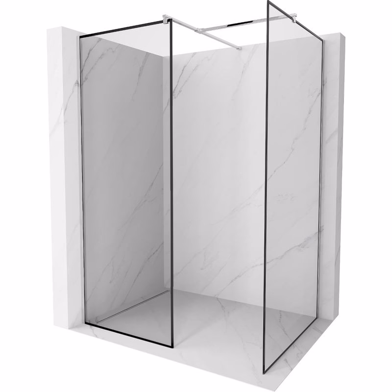 MEXEN/S - Kioto Sprchová zástena Walk-in 70 x 70, čierny vzor, chróm 800-070-202-01-70-070