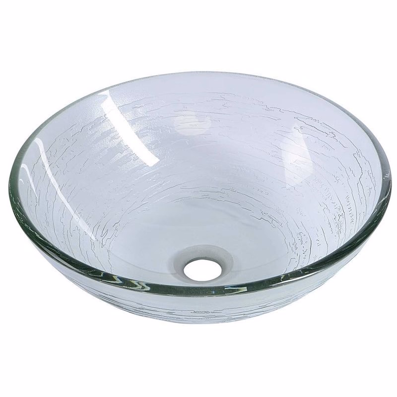 SAPHO - RIPPLE sklenené umývadlo na dosku priemer 42cm, číre sklo s textúrou 2501-18