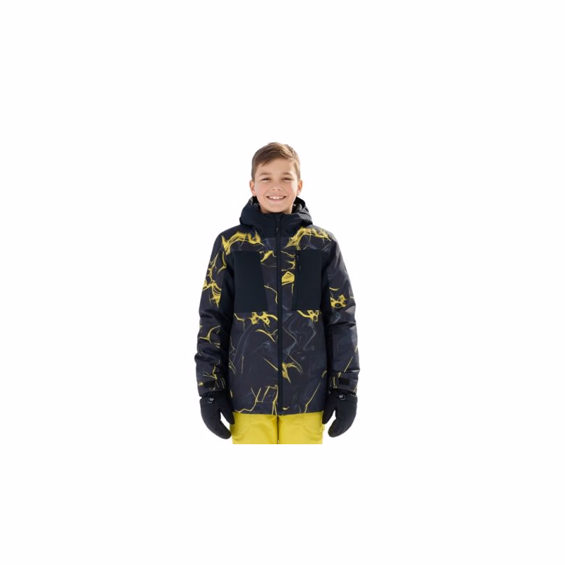 Chlapčenská lyžiarska bunda 4F JUNIOR TECHNICAL JACKET M0830-4FJWAW25TTJAM0830-90A-MULTICOLOUR ALLOVER