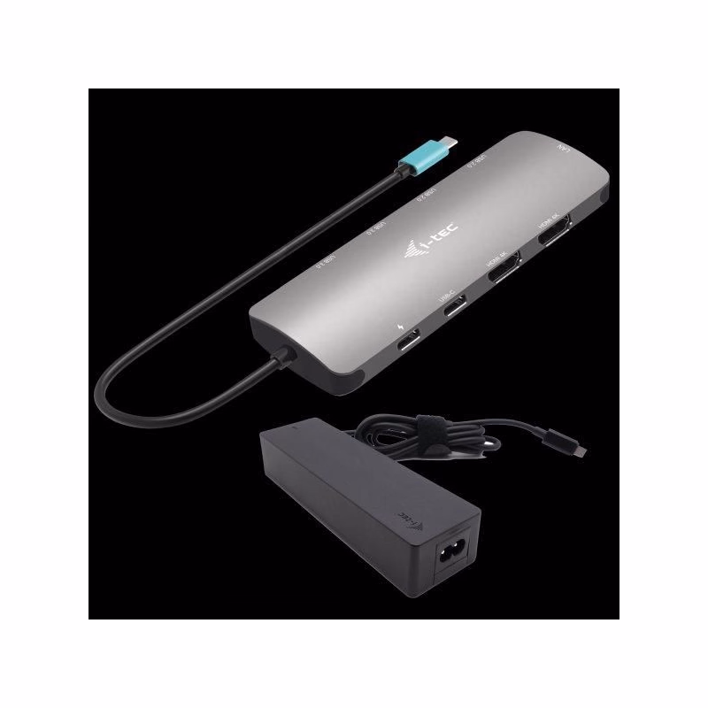 I-tec USB-C Metal Nano 2x HDMI Docking Station, PD 100W + Charger 100W (bundle)
