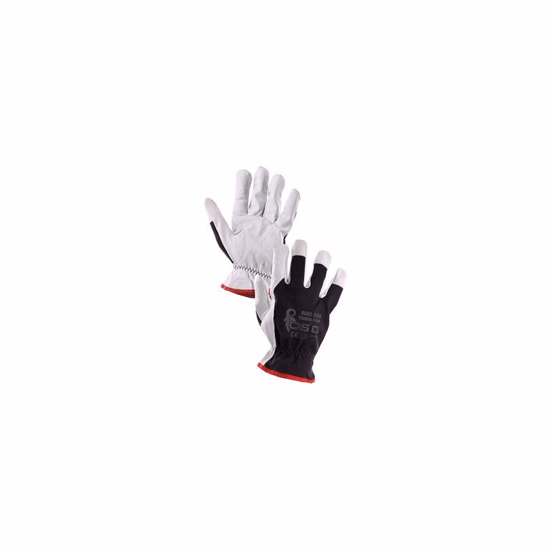 Kombinované rukavice TECHNIK PLUS, čierno-biele, veľ. 07