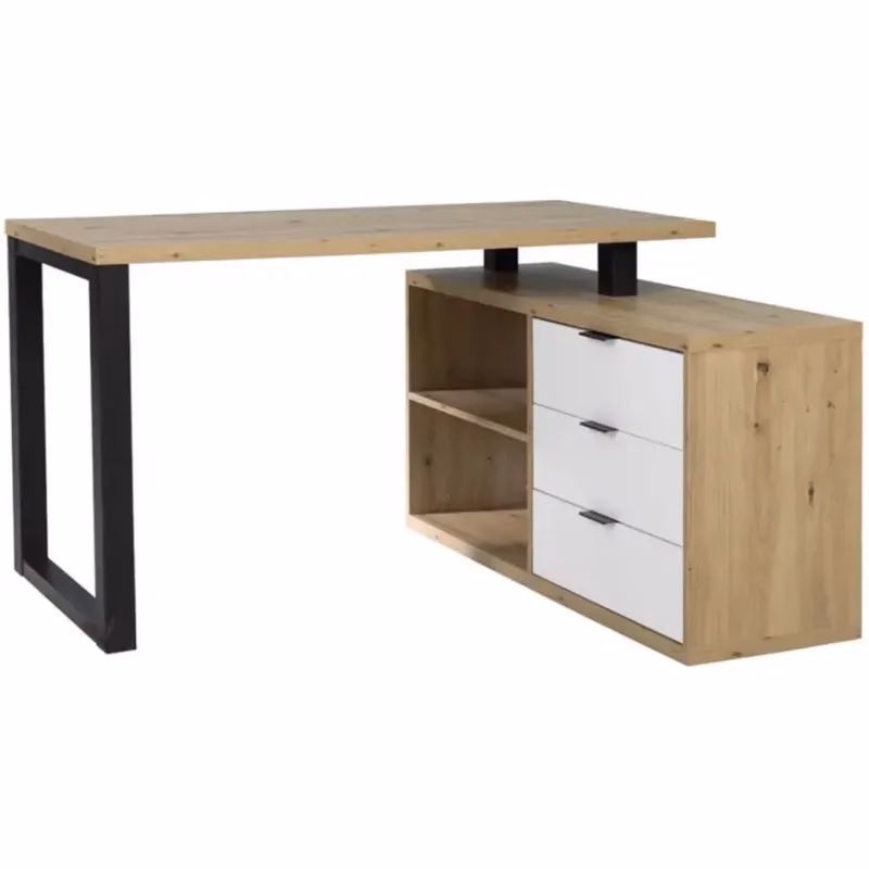 Set Max II Písací stôl + Komoda biela/artisan dub/čierna
