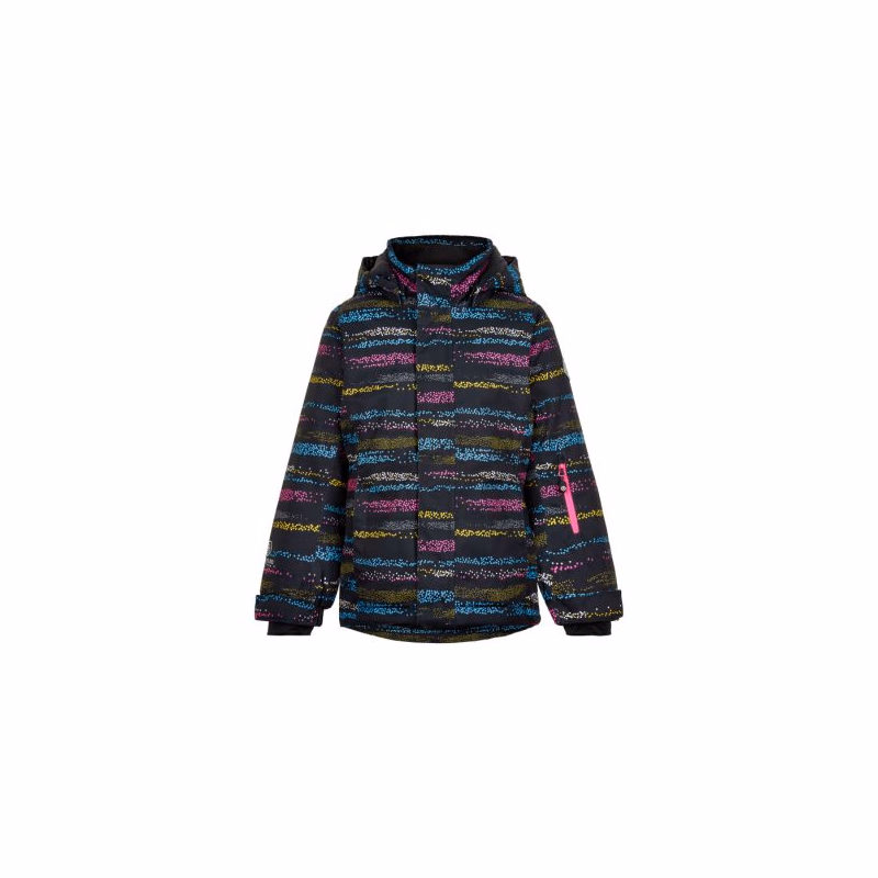 Dievčenská lyžiarska bunda COLOR KIDS Ski jacket AOP, AF 10.000, phantom