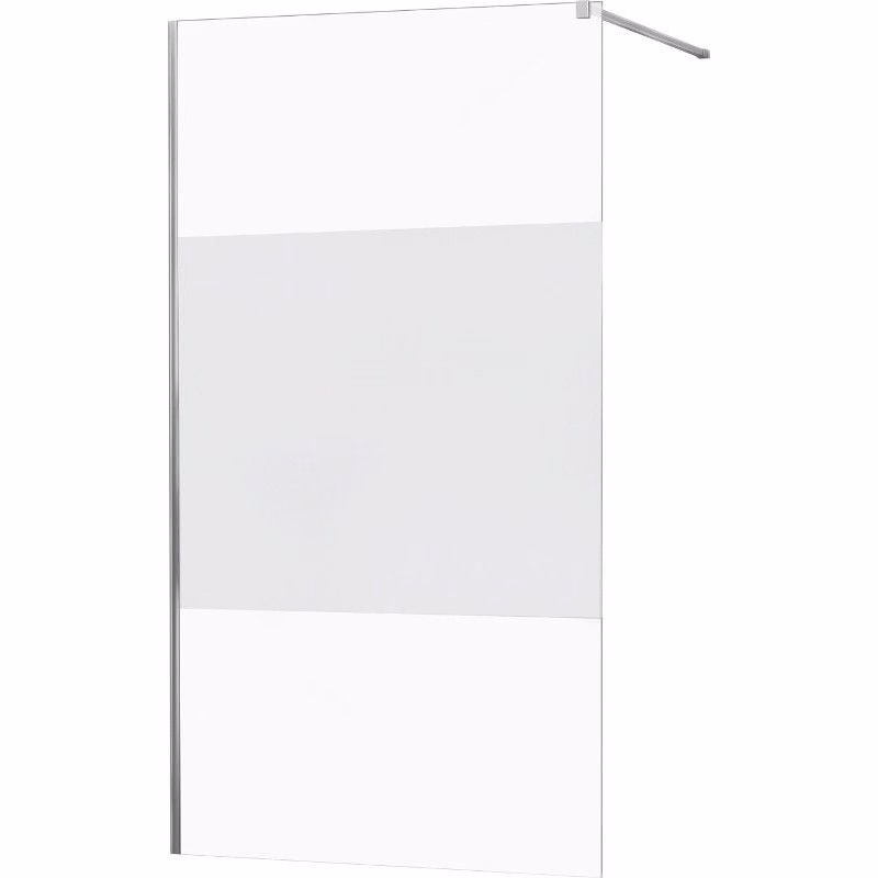 MEXEN/S - KIOTO Sprchová zástena WALK-IN 120x200 cm 8 mm, chróm, Transparent / matné sklo 800-120-101-01-35