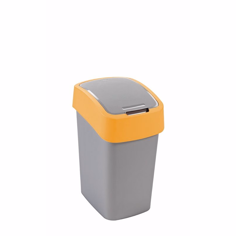 CURVER Odpadkový kôš FLIP BIN 9l | strieborná / žltá