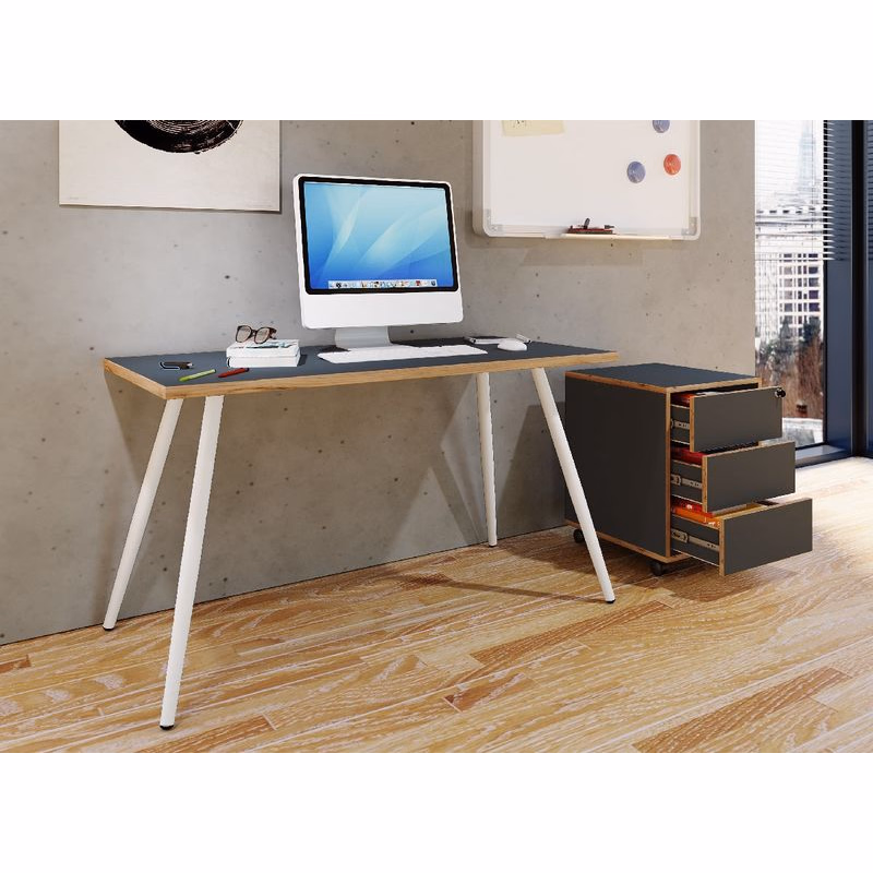 Písací stôl VCM "Salia" 110x50 WH, antracit