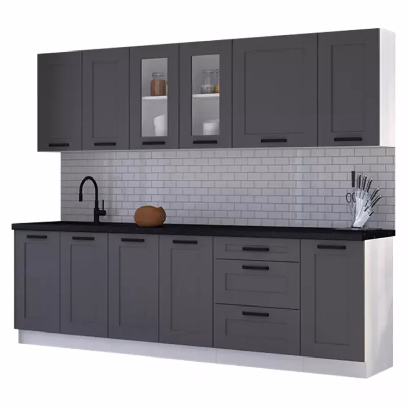 Kuchynská linka Luna dustgrey/biela 260 bez dosku