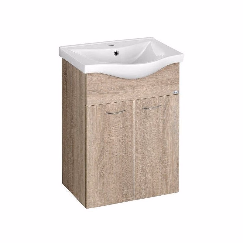 AQUALINE - KERAMIA FRESH umývadlová skrinka 51,1x74x34cm, dub platin 50058