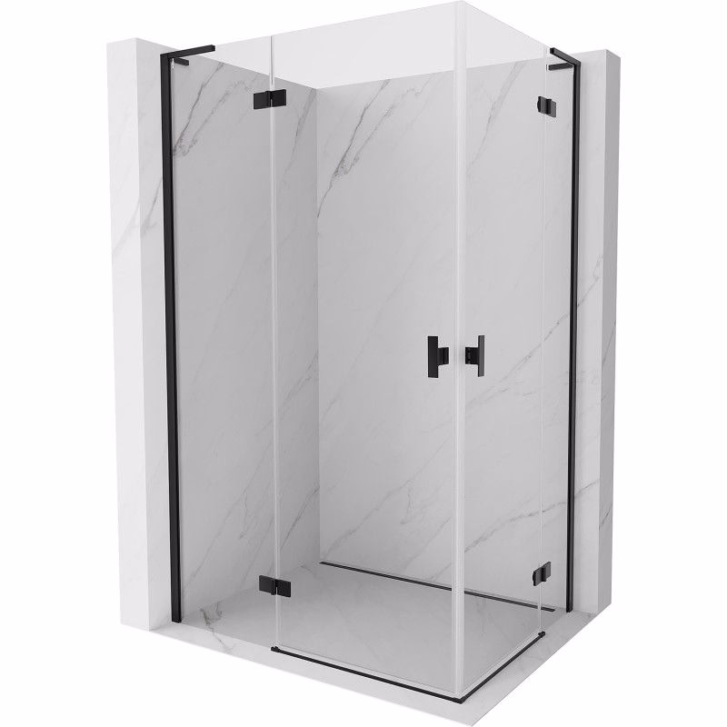 MEXEN/S - Mist-H L Duo sprchovací kút dvere krídlové 105 x 100, transparent, čierna 8A5L-105L-100P-70-00