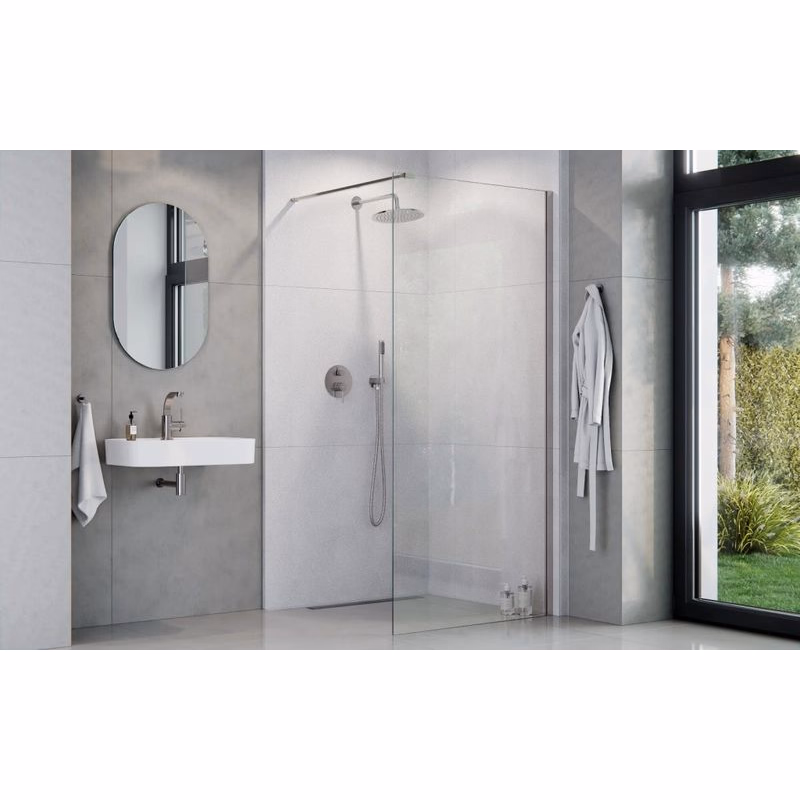 BESCO - Walk-in sprchovací kút AVEO - FARBA rámu - Chróm / Leštený hliník (ALU), Pevná stena - Bez pevnej steny, Rozmer A - 140, Rozmer C - 195, Výplň - Číre bezpečnostné sklo - 8 mm BCAVEO140