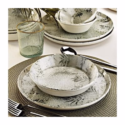 12-dielna jedálenská súprava, sivá, porcelán 430KSV8962