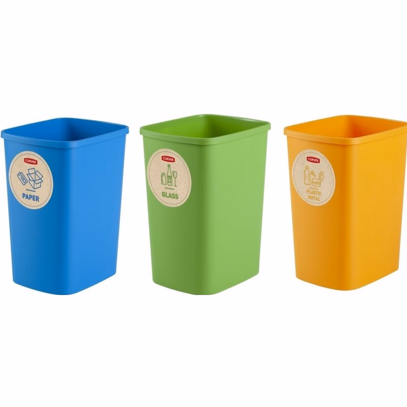 CURVER Set košov na triedený odpad Eco Friendly 3x9L