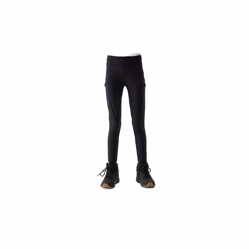 Dievčenské turistické legíny 4F JUNIOR TROUSERS FNK-4FJWSS24TFTRF493-21S-BLACK