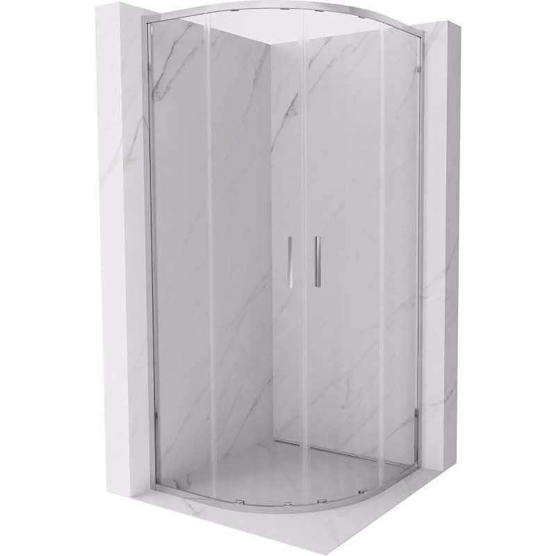 MEXEN/S - Exo štvrťkruhový posuvný sprchovací kút 100 x 100, transparent, chróm 8132-100-100-01-00