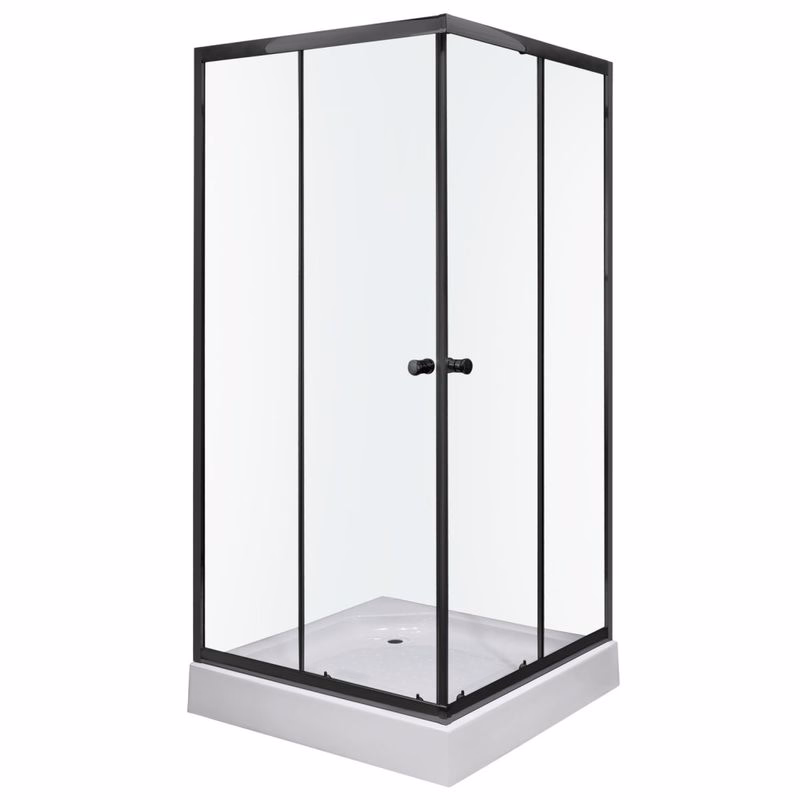 KERRA - Kabína sprchová Olga SQ 90 ČIERNA (s vaničkou) 5907548113412