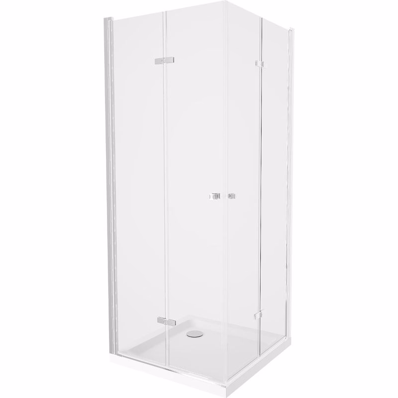 MEXEN/S - Roma Duo sprchovací kút 70x70, transparent, chróm + vanička so sifónom 854-070-070-01-02-4010