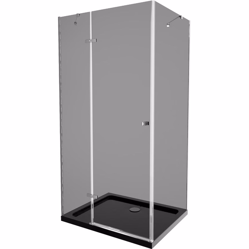 MEXEN/S - Roma sprchovací kút 120x80, grafit, chróm + čierna vanička so sifónom 854-120-080-01-40-4070