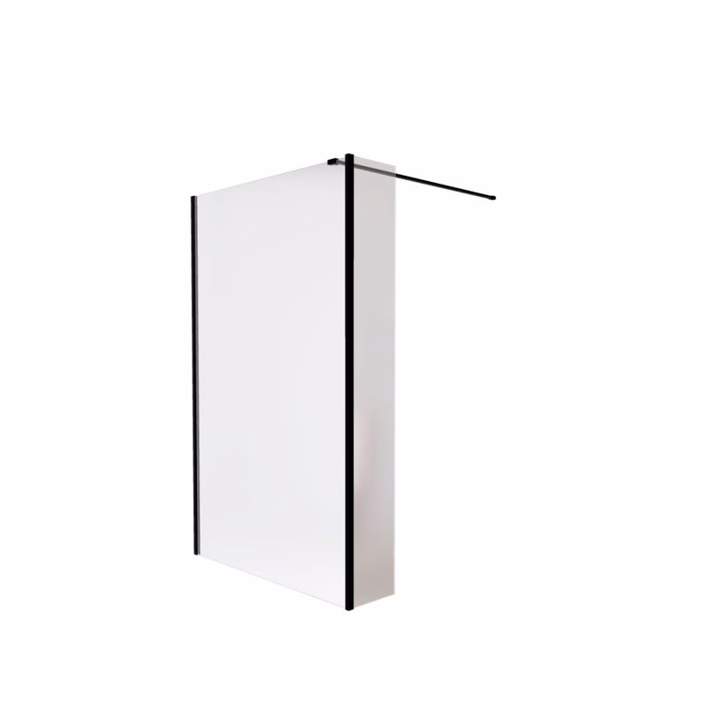 BESCO - Walk-in sprchovací kút AVEO BLACK - FARBA rámu - Čierna, Pevná stena - 30 cm, Rozmer A - 120 cm, Rozmer C - 195 cm, Výplň - Číre bezpečnostné sklo - 8 mm BCAVEO120BL+BCAVEO30BL