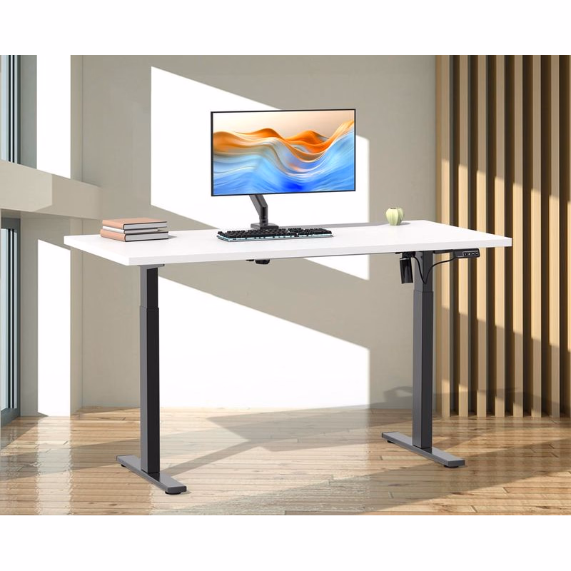 Výškovo nastaviteľný stôl E-Lona 140x50, biely