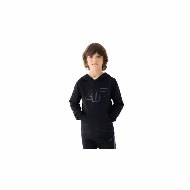 Chlapčenská mikina s kapucňou 4F JUNIOR SWEATSHIRT-JWMM00TSWSM1292-21S-BLACK