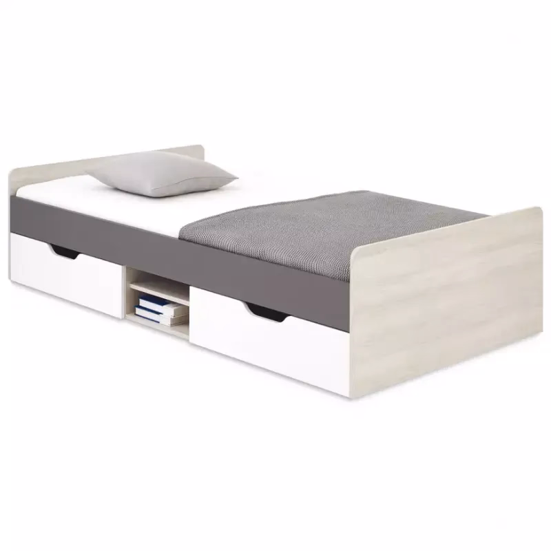 Posteľ 120 Remo RM16 dub wilton/biela/antracit