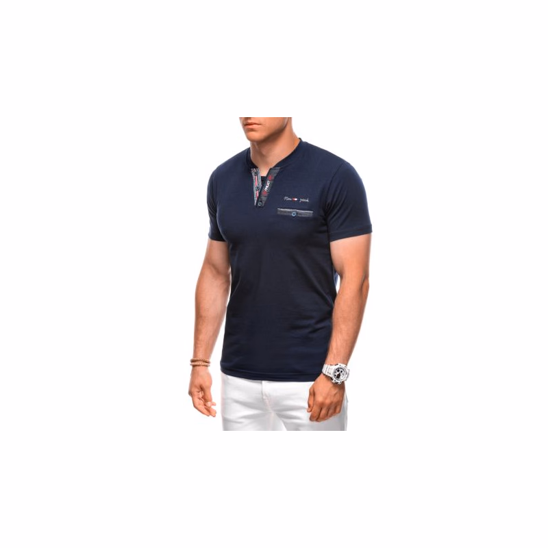 Pánske tričko s krátkym rukávom s v-výstrihom OMBRE T-shirt S1991 navy