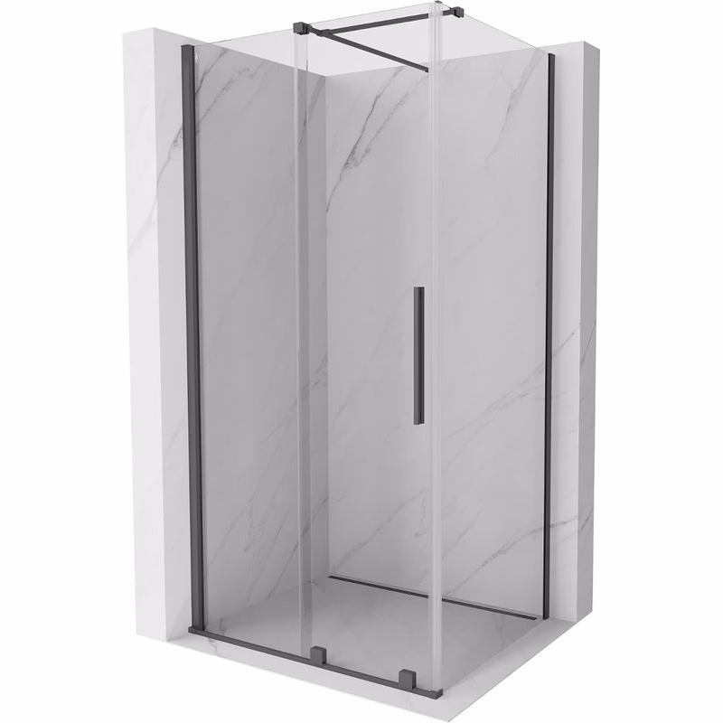 MEXEN/S - Velár sprchovací kút 140 x 90, transparent, grafit kartáčovaná 871-140-090-01-66